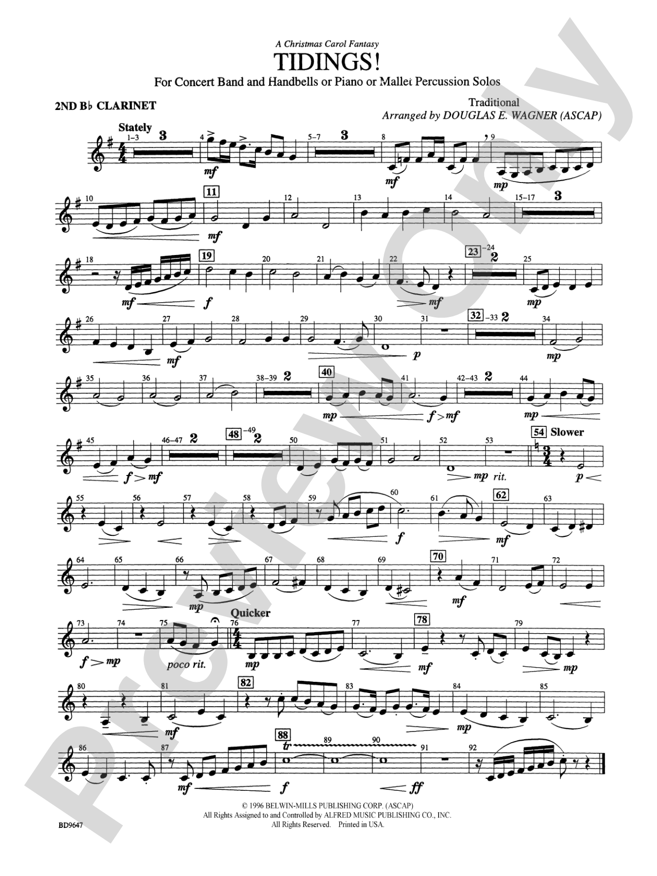 Tidings! (A Christmas Carol Fantasy): 2nd B-flat Clarinet