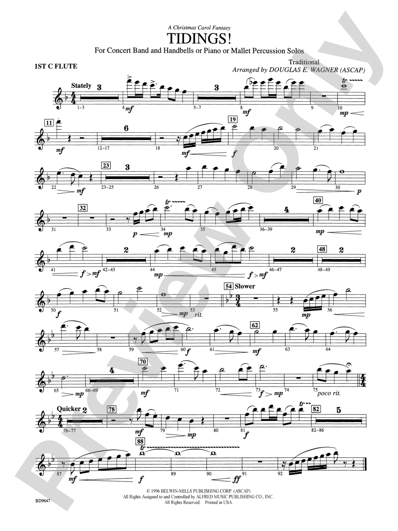 Tidings! (A Christmas Carol Fantasy): Flute