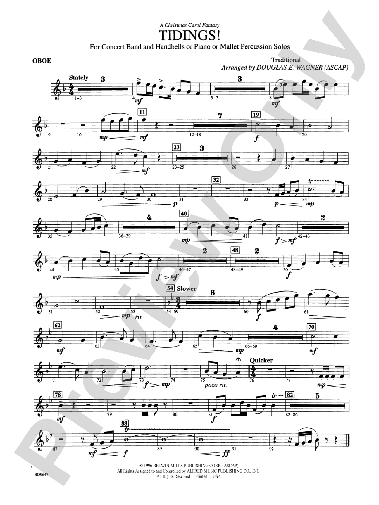 Tidings! (A Christmas Carol Fantasy): Oboe