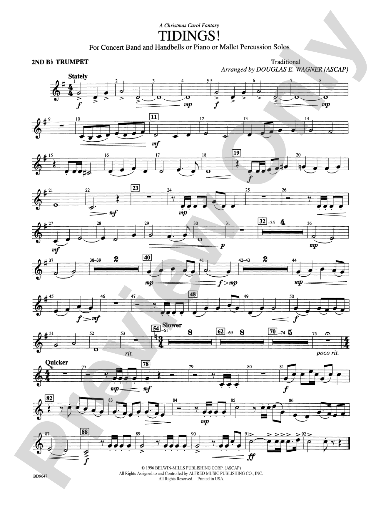 Tidings! (A Christmas Carol Fantasy): 2nd B-flat Trumpet
