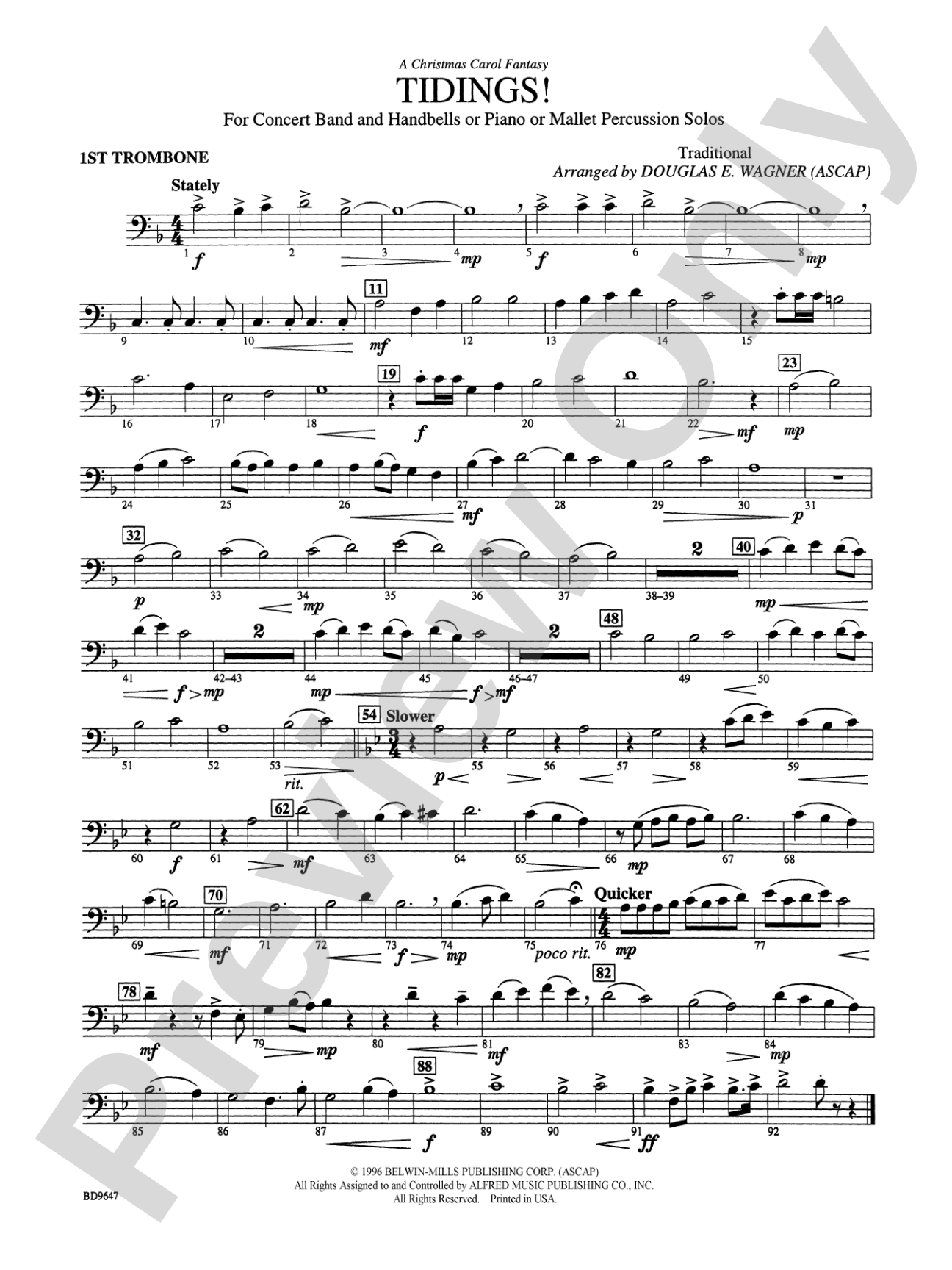 Tidings! (A Christmas Carol Fantasy): 1st Trombone
