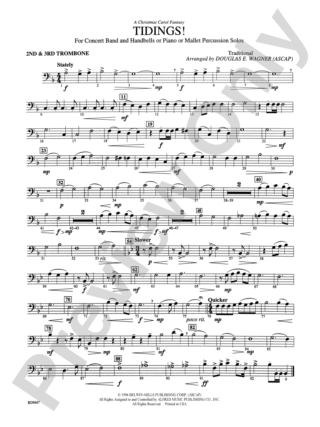 Tidings! (A Christmas Carol Fantasy): 2nd & 3rd Trombone