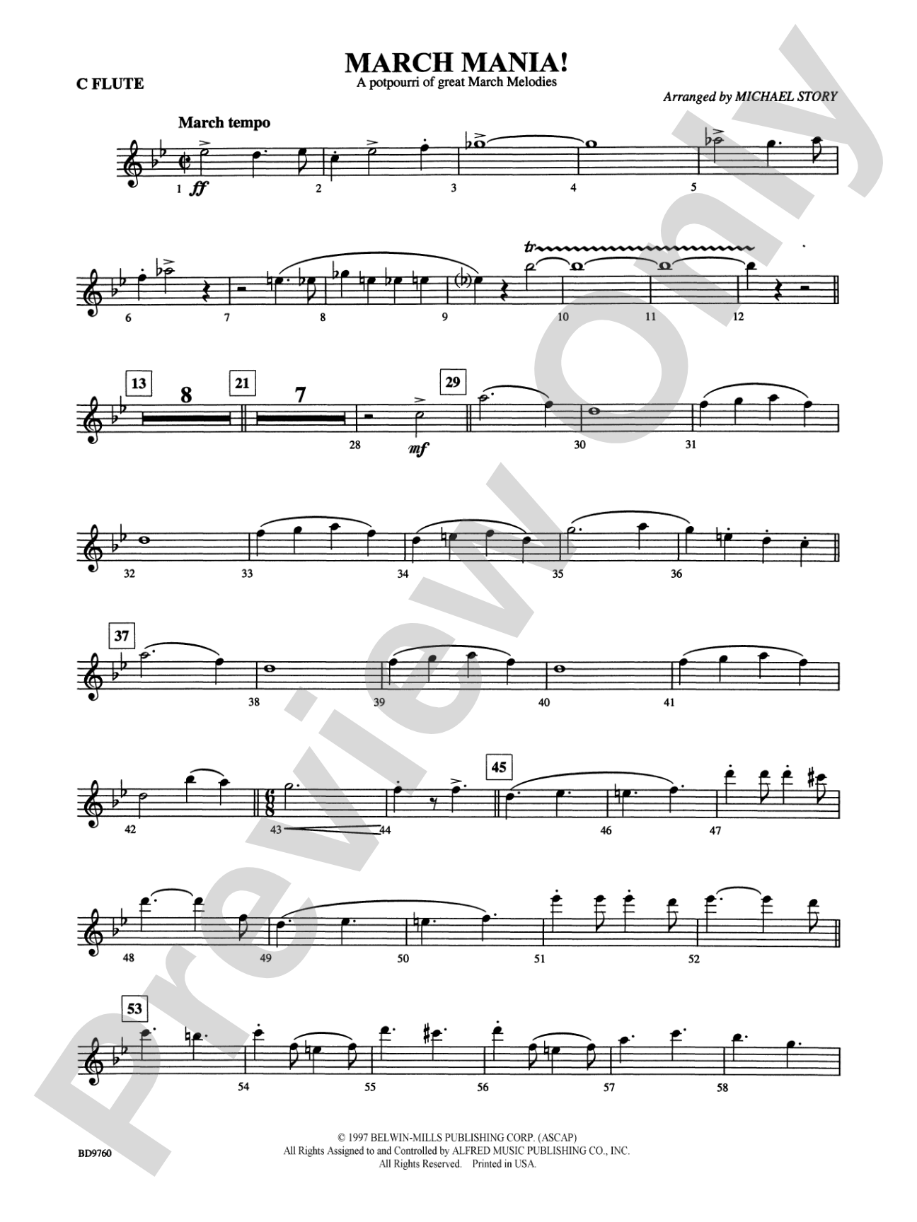 March Mania! (A Potpourri of Great March Melodies): Flute