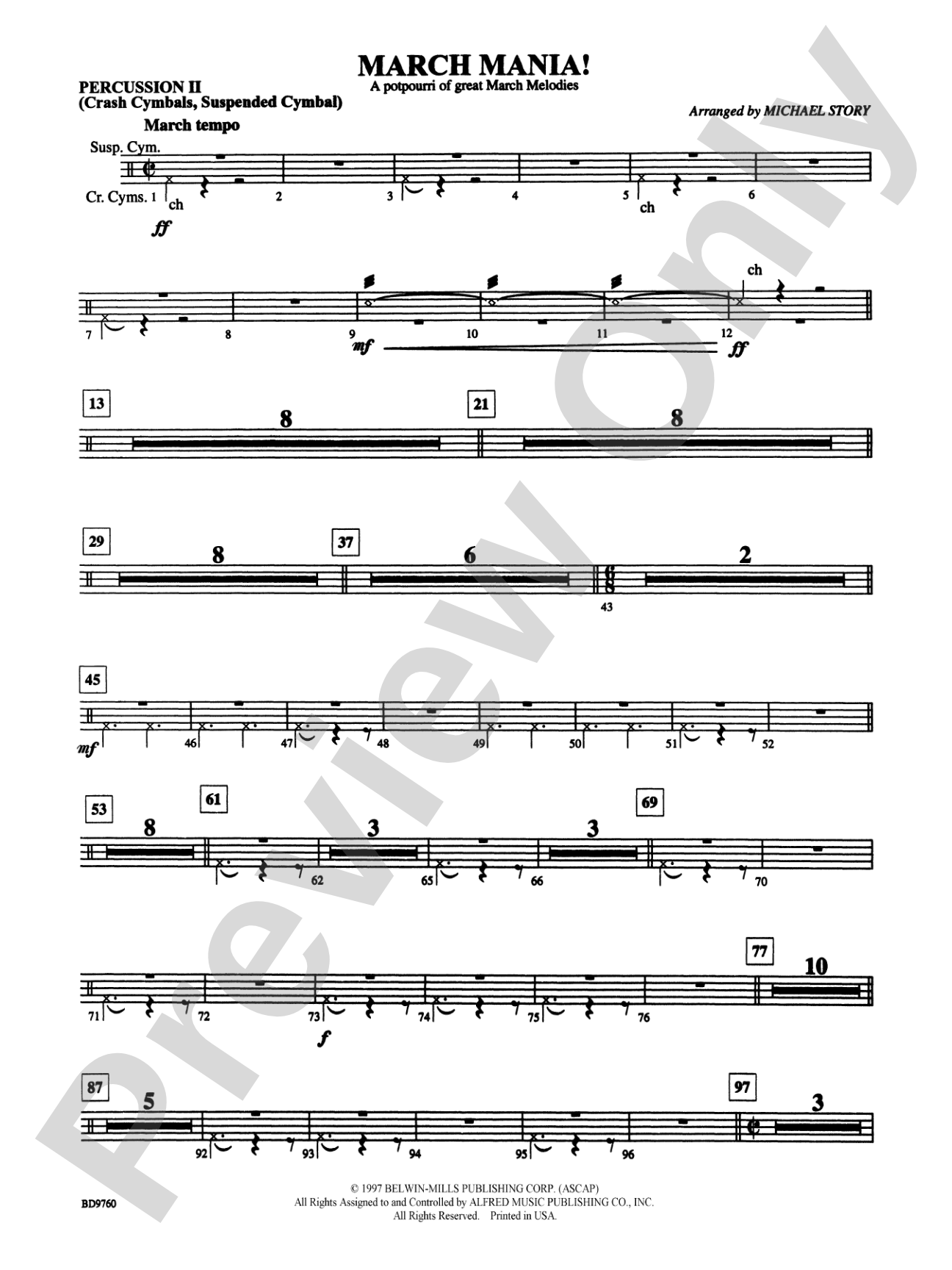 March Mania! (A Potpourri of Great March Melodies): 2nd Percussion