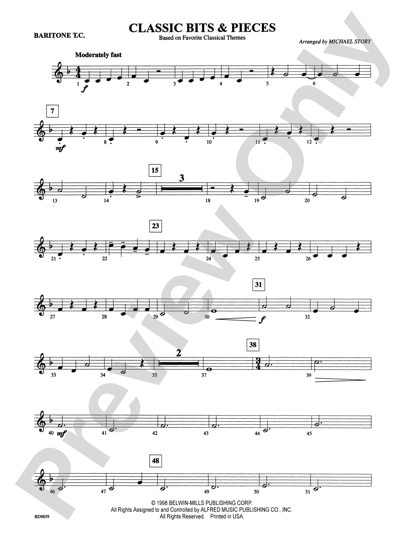 Classic Bits & Pieces (based on Favorite Classic Themes): Baritone T.C.