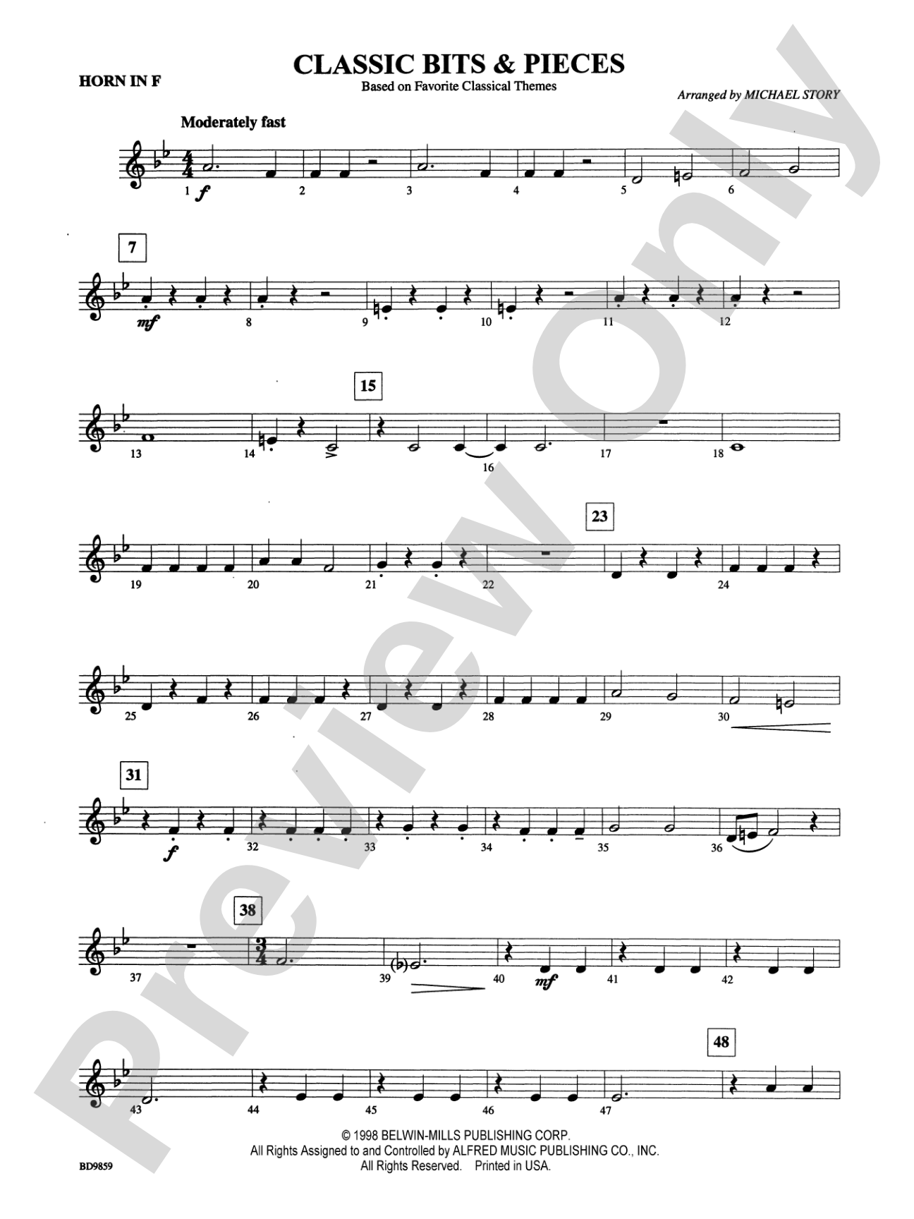 Classic Bits & Pieces (based on Favorite Classic Themes): 1st F Horn