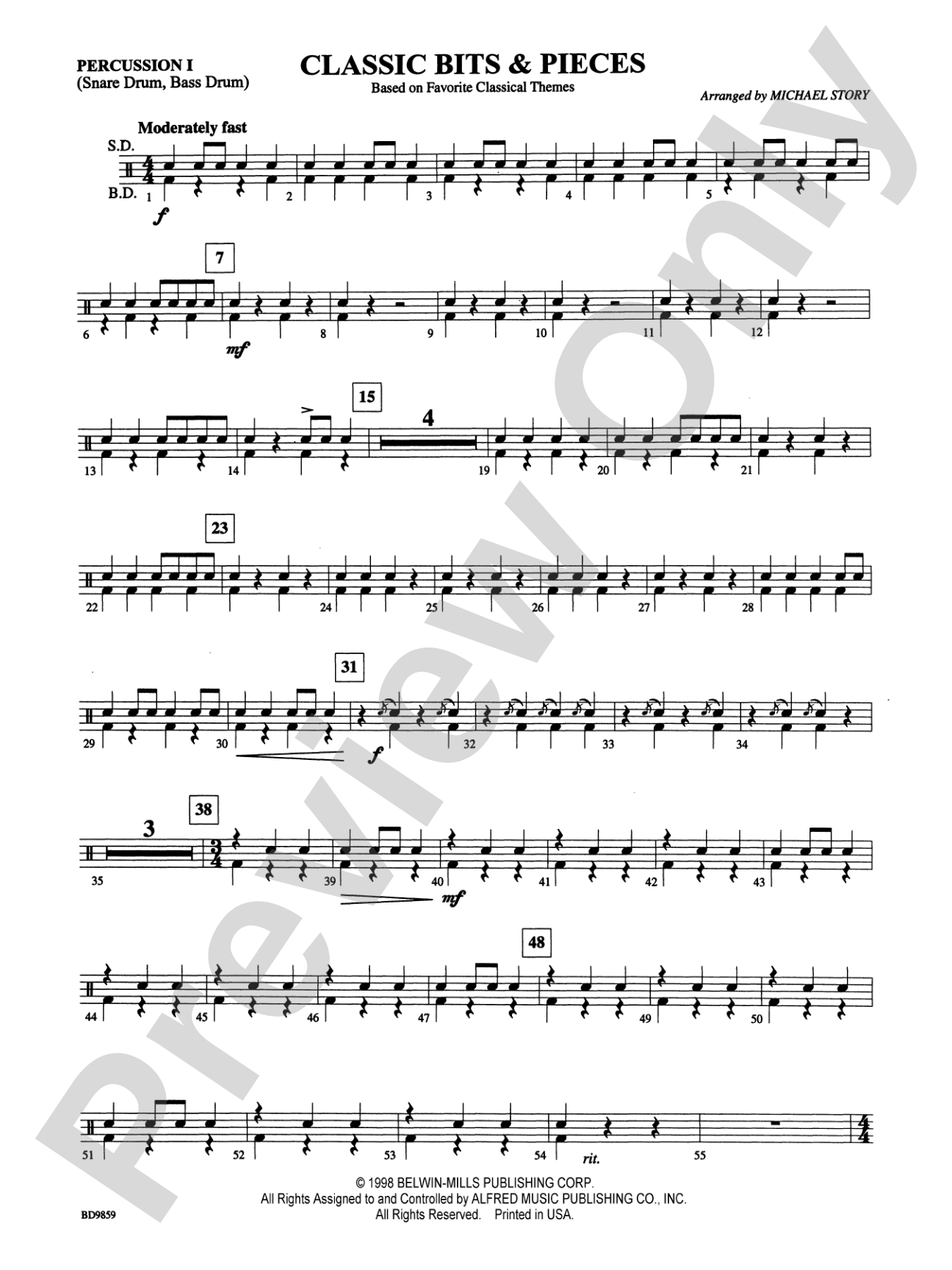 Classic Bits & Pieces (based on Favorite Classic Themes): 1st Percussion