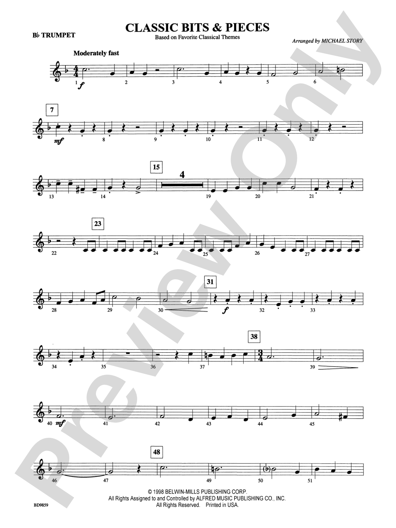 Classic Bits & Pieces (based on Favorite Classic Themes): 1st B-flat Trumpet