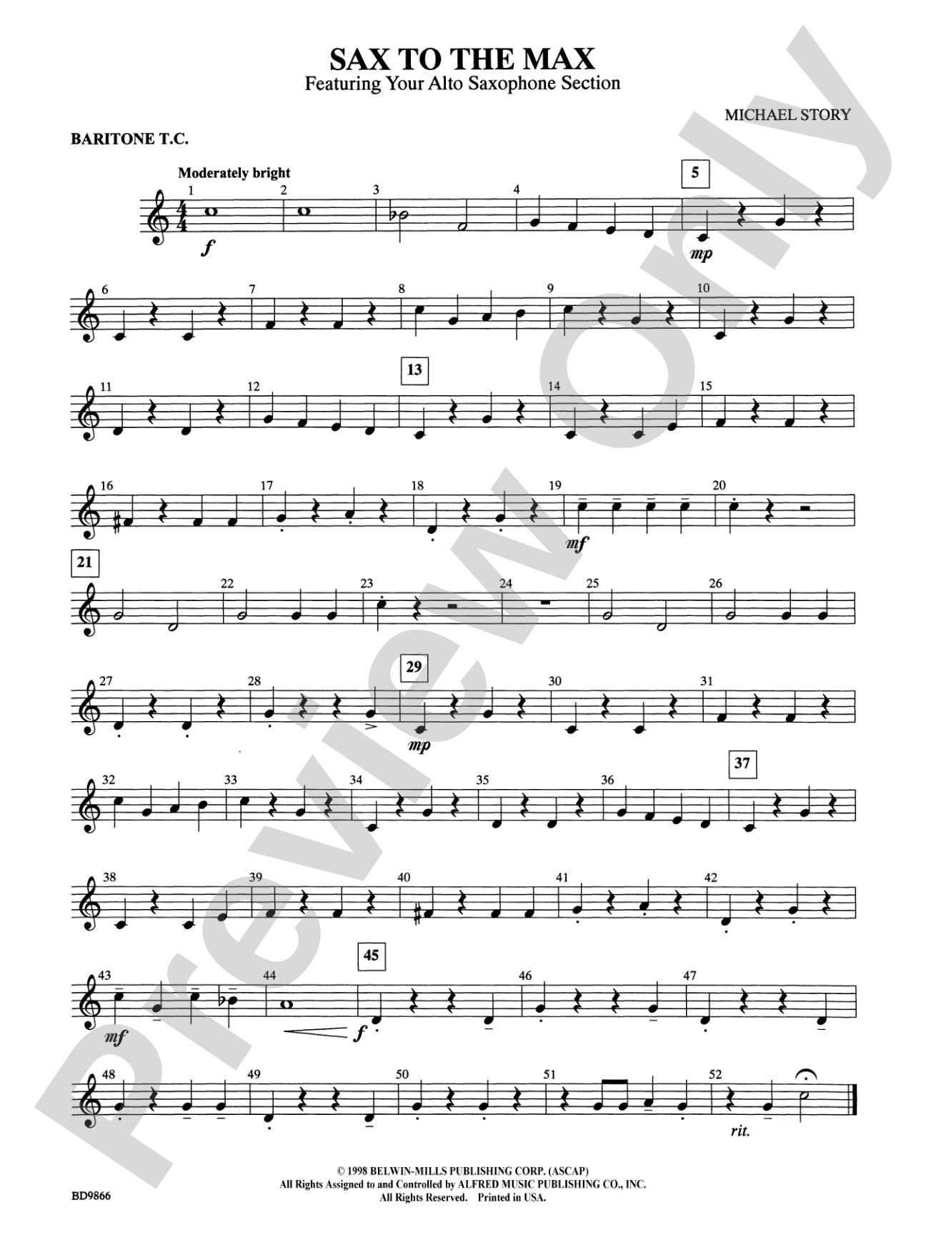 Sax to the Max (featuring your Alto Saxophone Section): Baritone T.C.