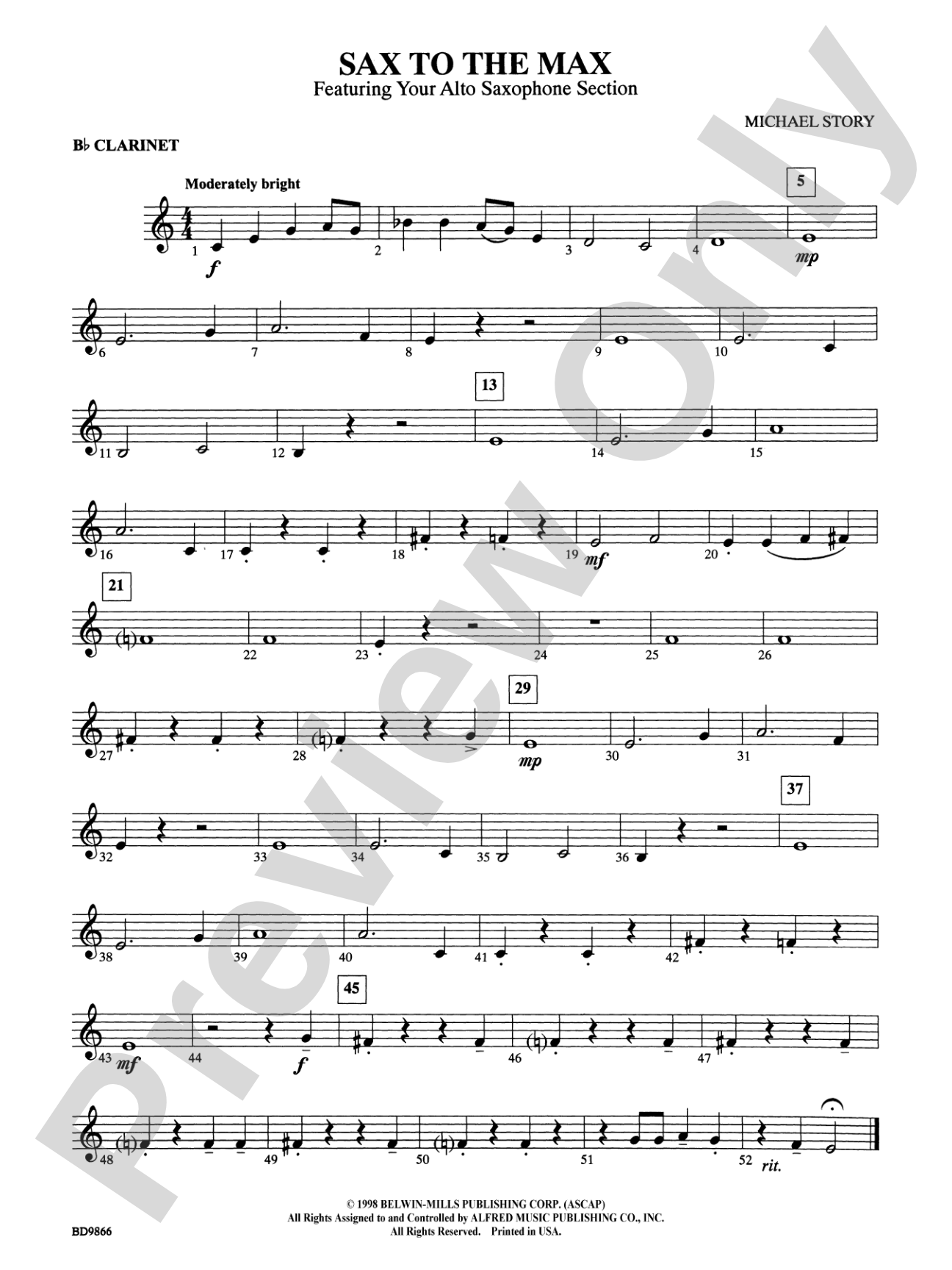 Sax to the Max (featuring your Alto Saxophone Section): 1st B-flat Clarinet