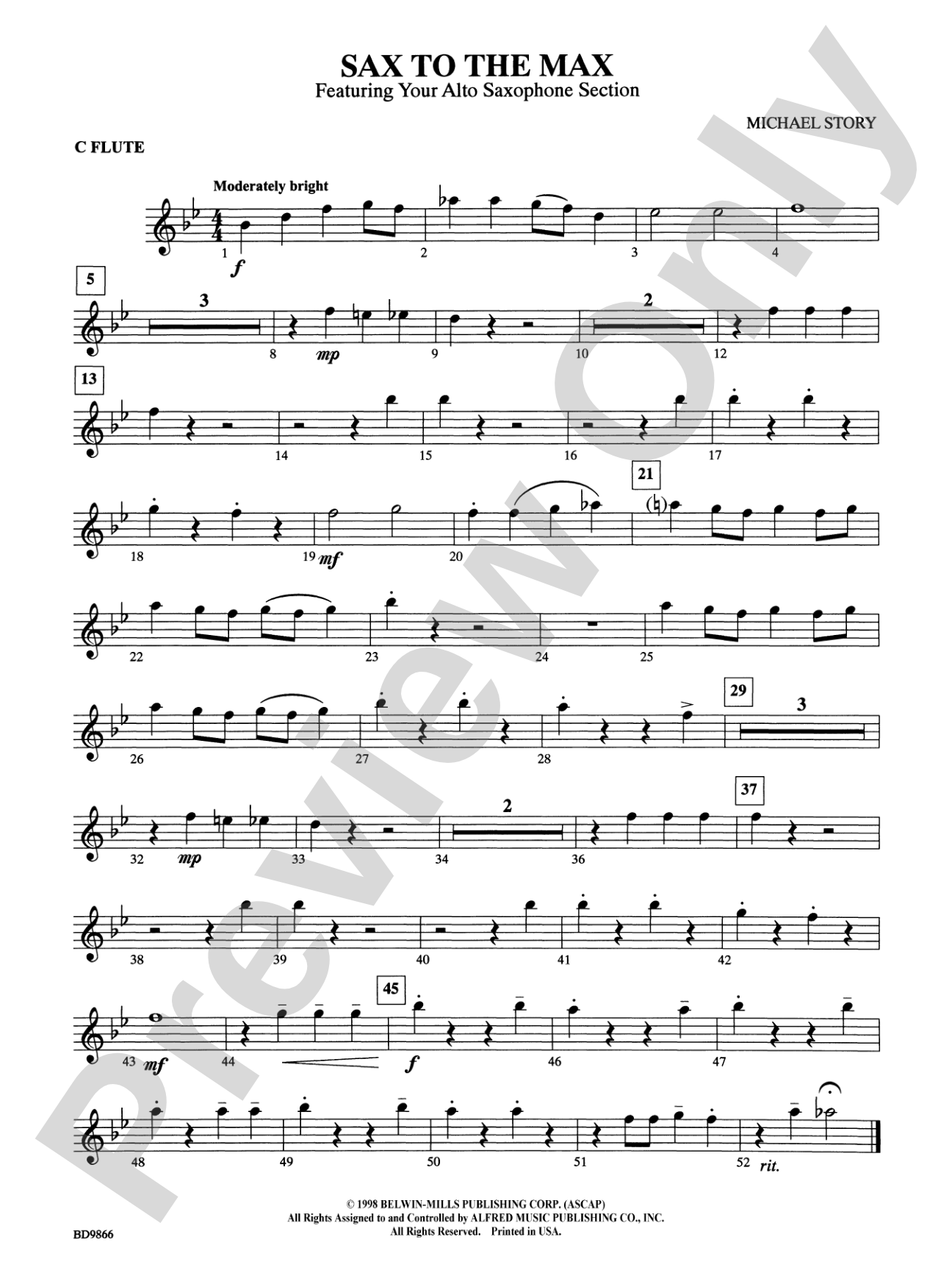 Sax to the Max (featuring your Alto Saxophone Section): Flute