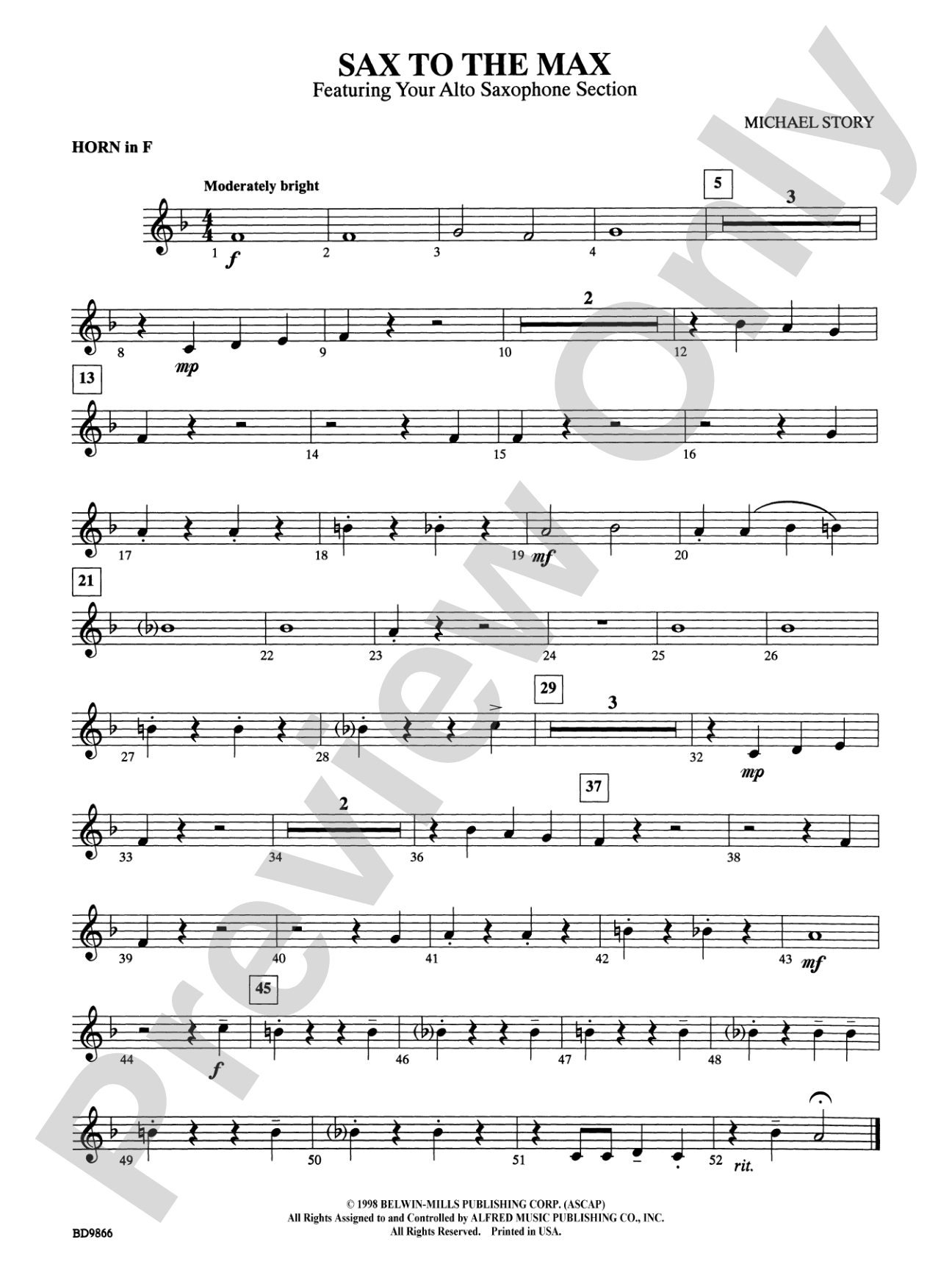 Sax to the Max (featuring your Alto Saxophone Section): 1st F Horn