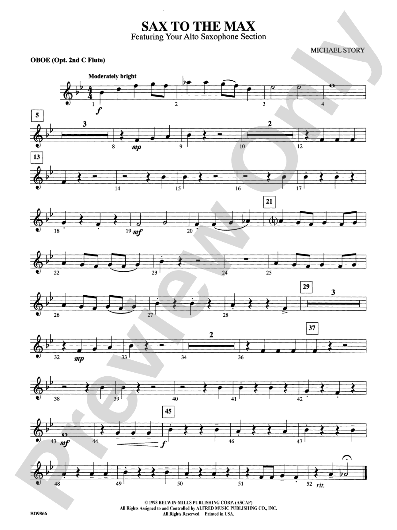 Sax to the Max (featuring your Alto Saxophone Section): Oboe
