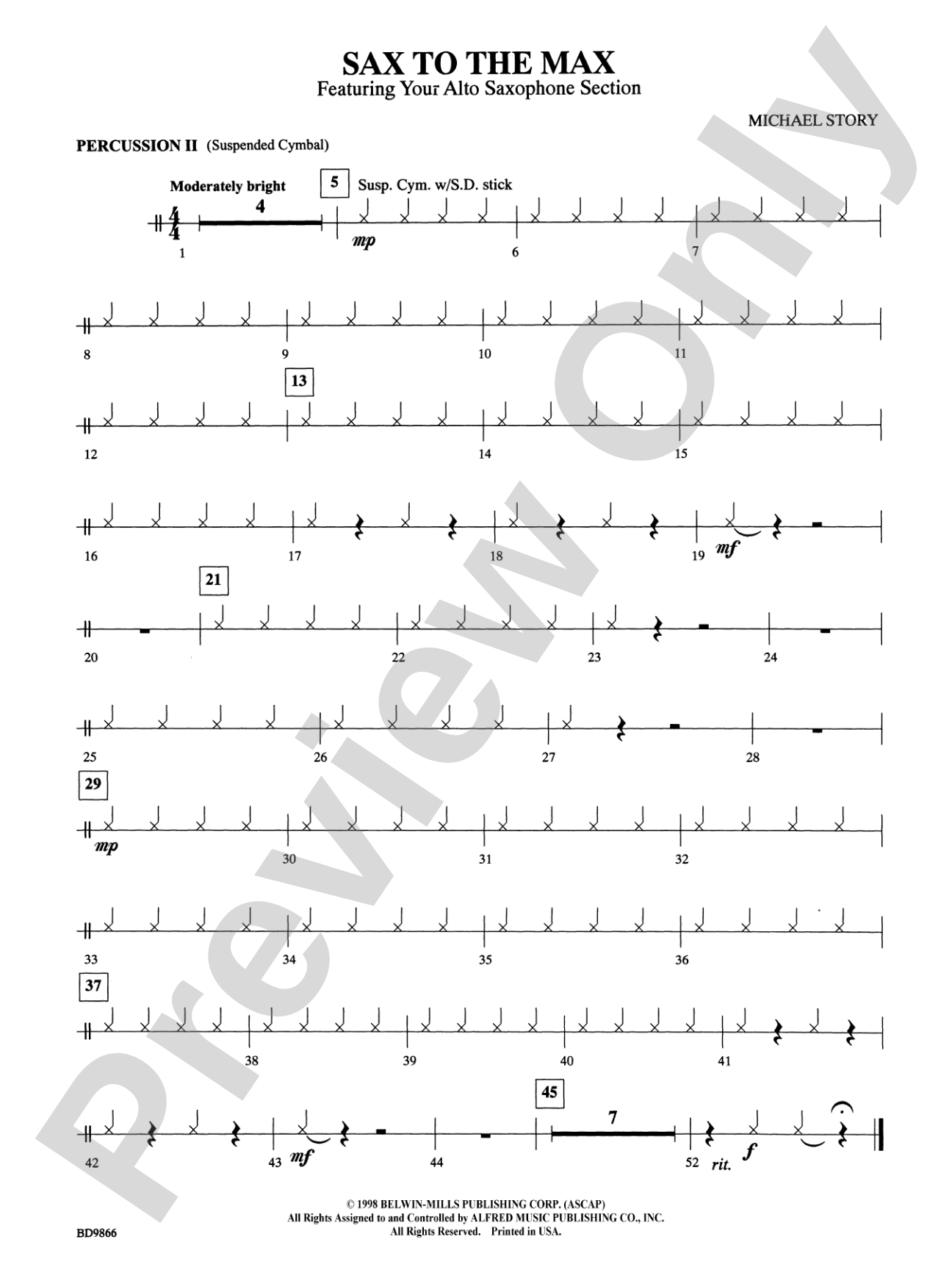 Sax to the Max (featuring your Alto Saxophone Section): 2nd Percussion