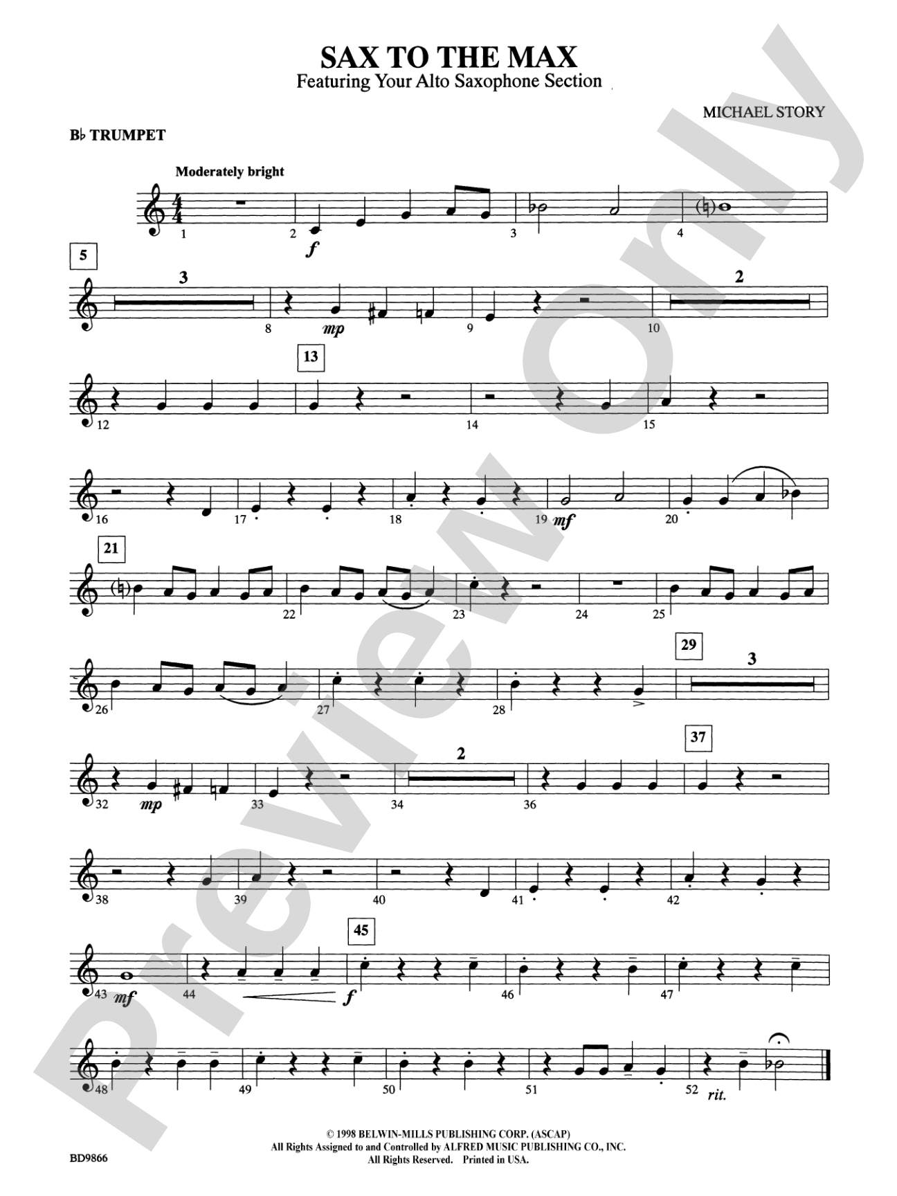 Sax to the Max (featuring your Alto Saxophone Section): 1st B-flat Trumpet