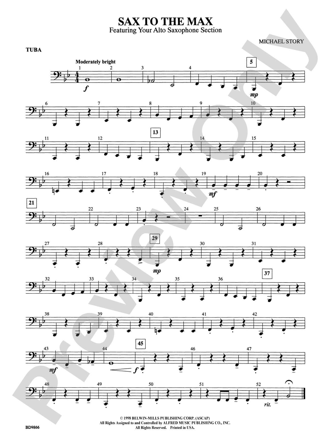 Sax to the Max (featuring your Alto Saxophone Section): Tuba