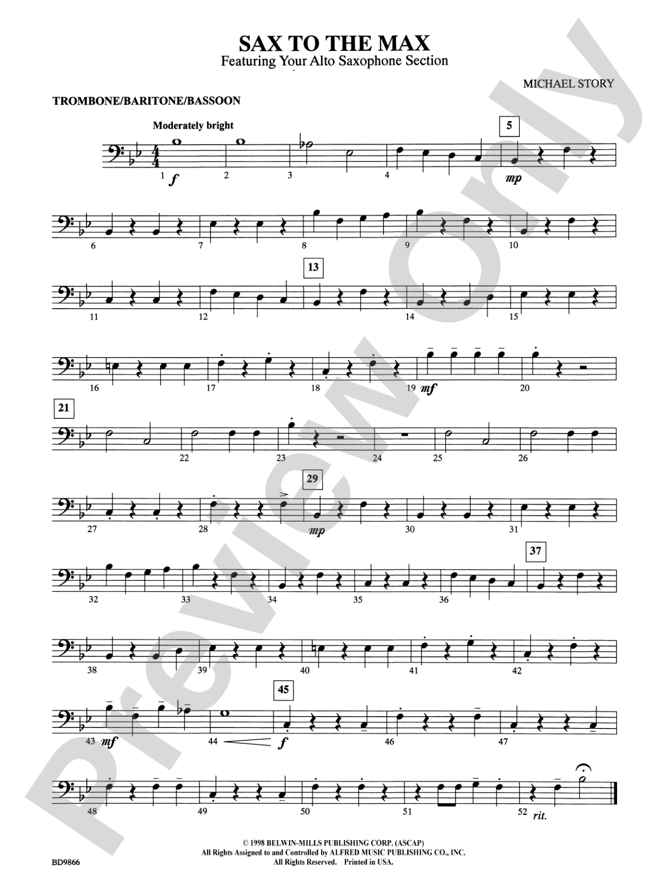 Sax to the Max (featuring your Alto Saxophone Section): 1st Trombone
