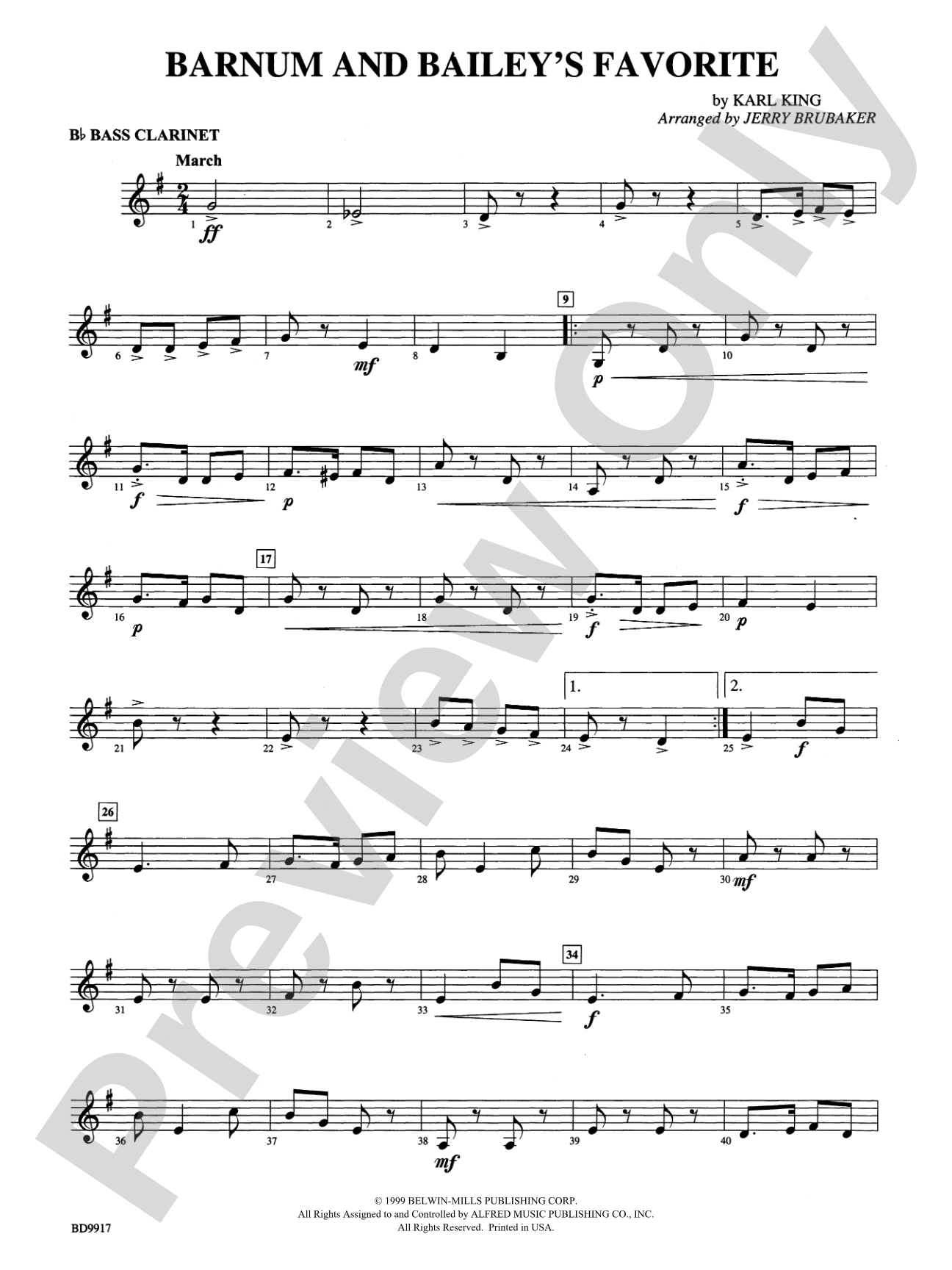 Barnum and Bailey's Favorite: B-flat Bass Clarinet