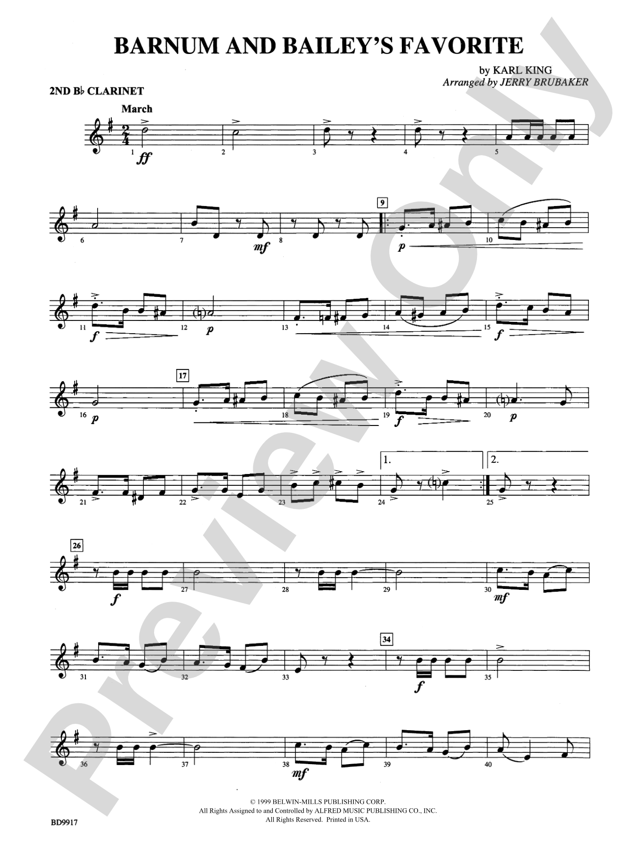 Barnum and Bailey's Favorite: 2nd B-flat Clarinet