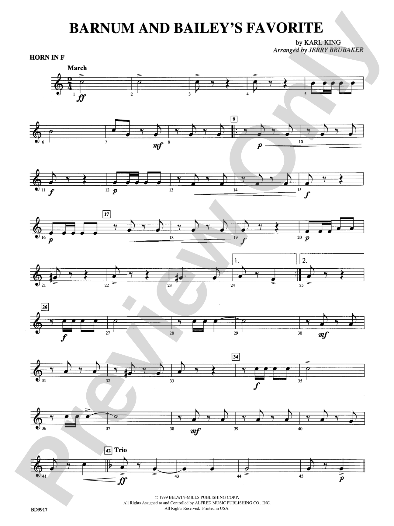 Barnum and Bailey's Favorite: 1st F Horn