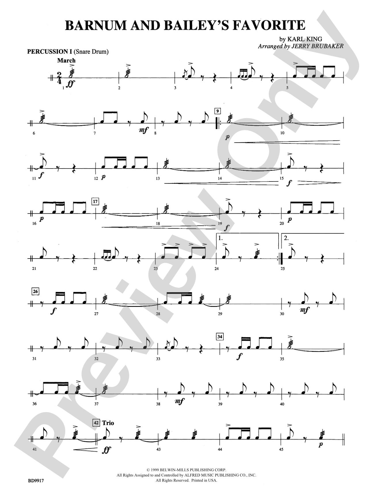 Barnum and Bailey's Favorite: 1st Percussion