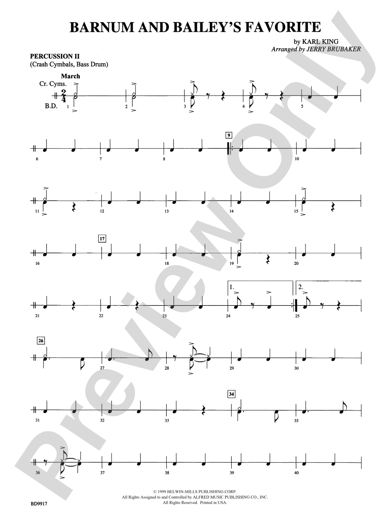 Barnum and Bailey's Favorite: 2nd Percussion