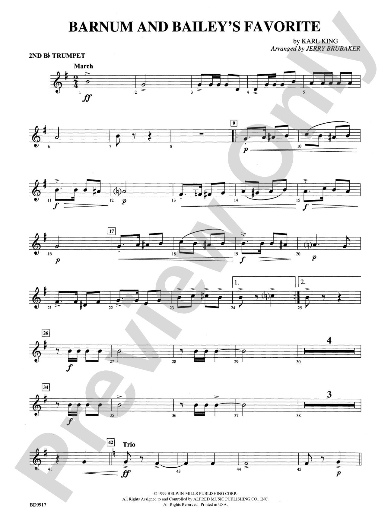 Barnum and Bailey's Favorite: 2nd B-flat Trumpet