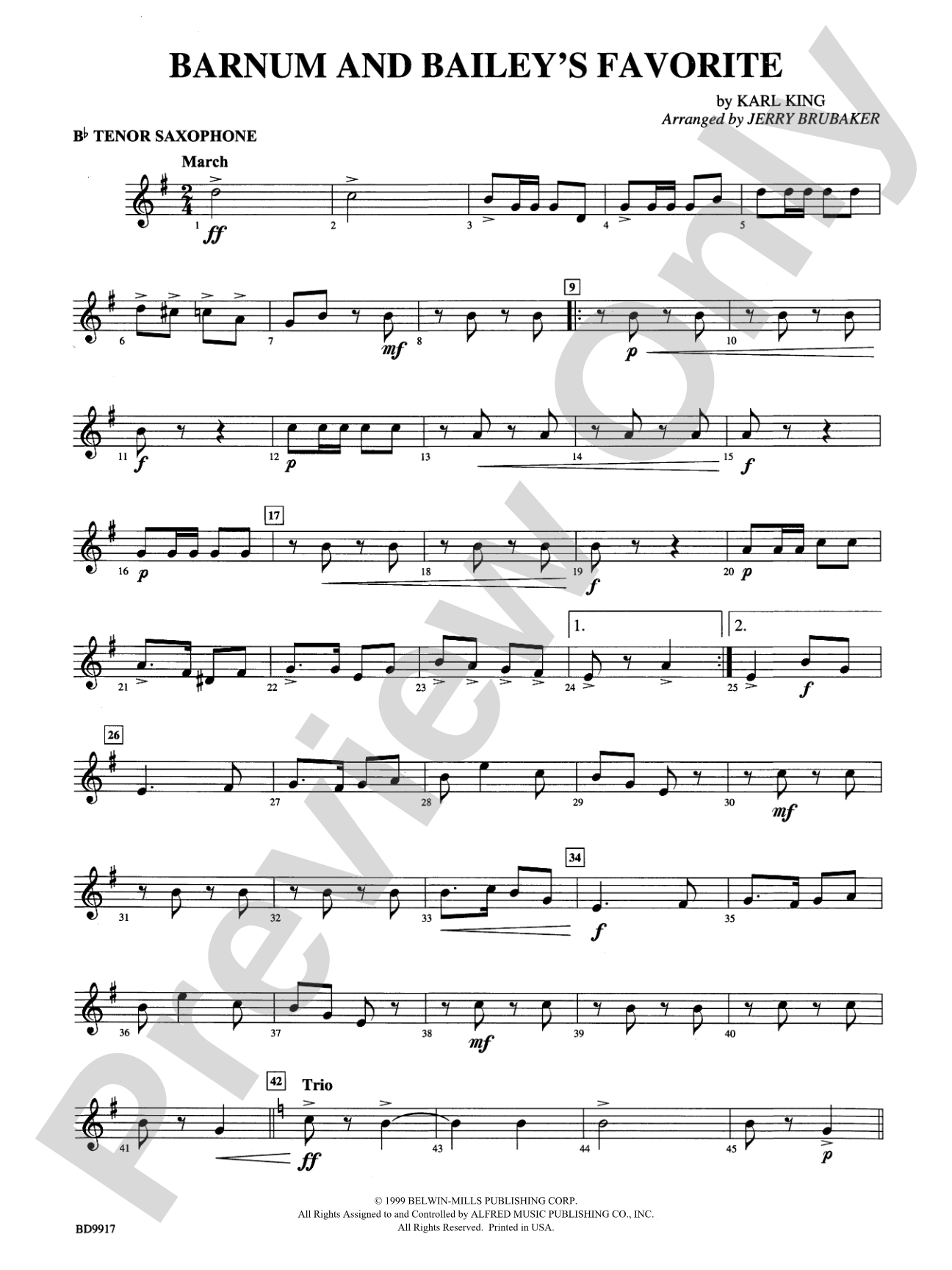 Barnum and Bailey's Favorite: B-flat Tenor Saxophone