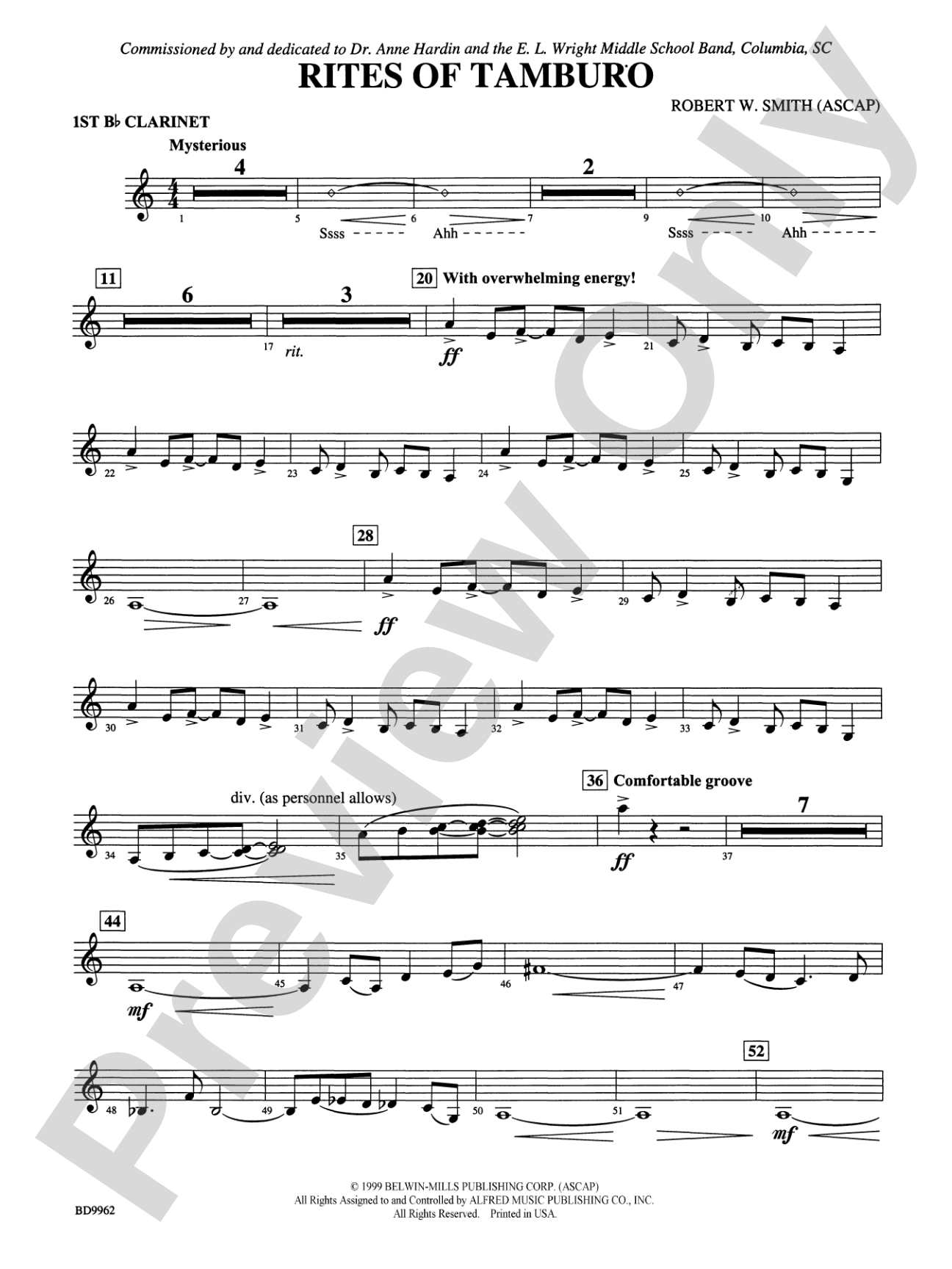 Rites of Tamburo: 1st B-flat Clarinet