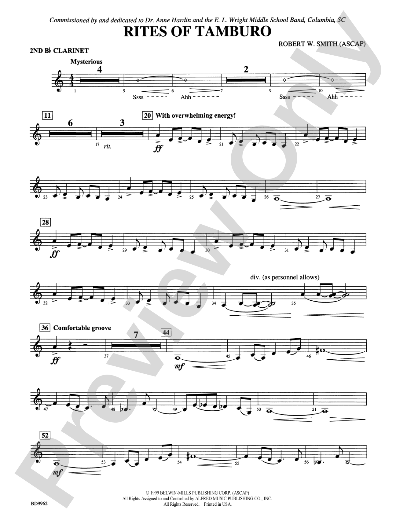 Rites of Tamburo: 2nd B-flat Clarinet