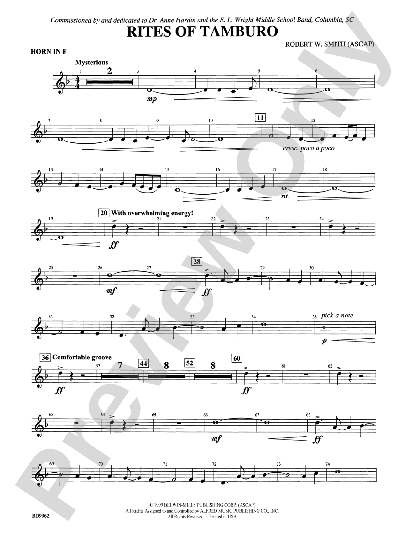 Rites of Tamburo: 1st F Horn