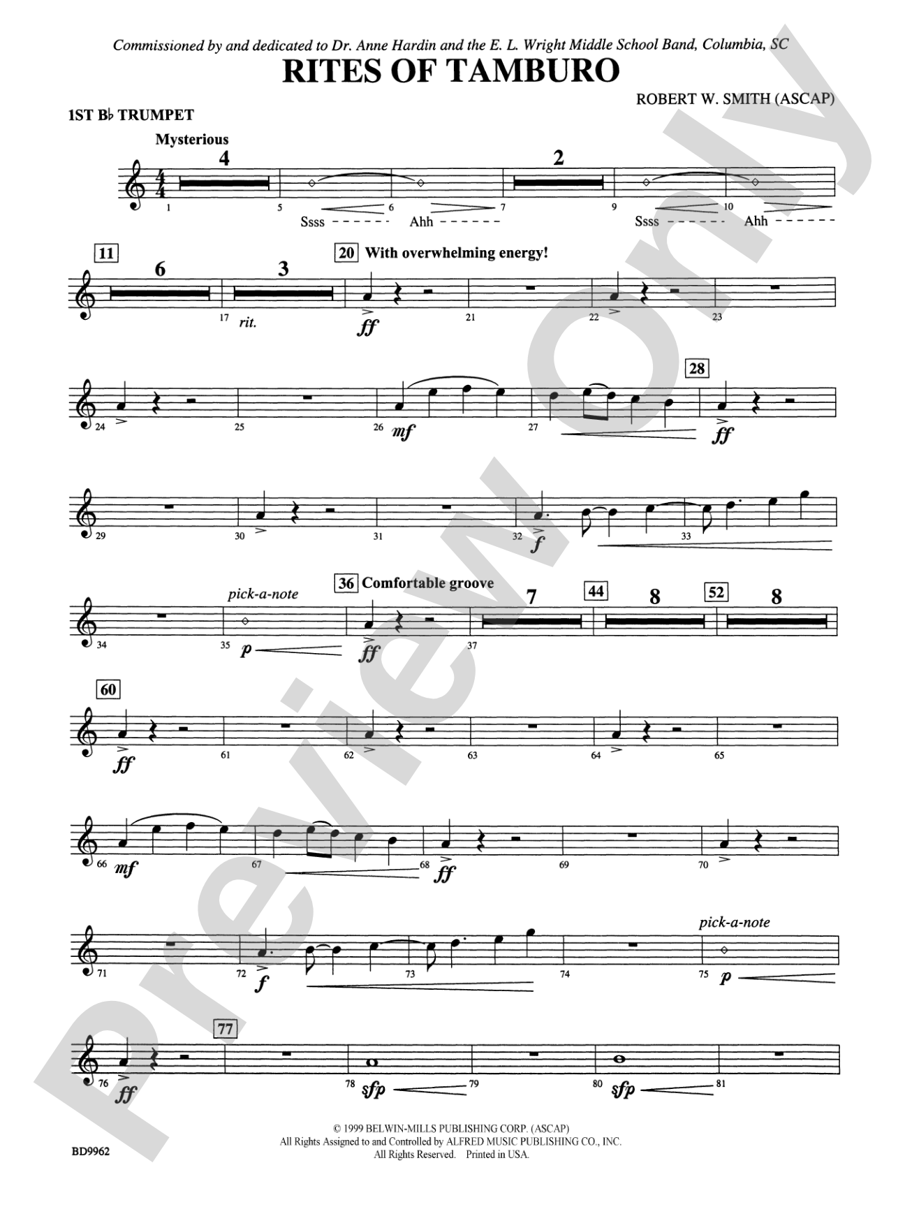 Rites of Tamburo: 1st B-flat Trumpet