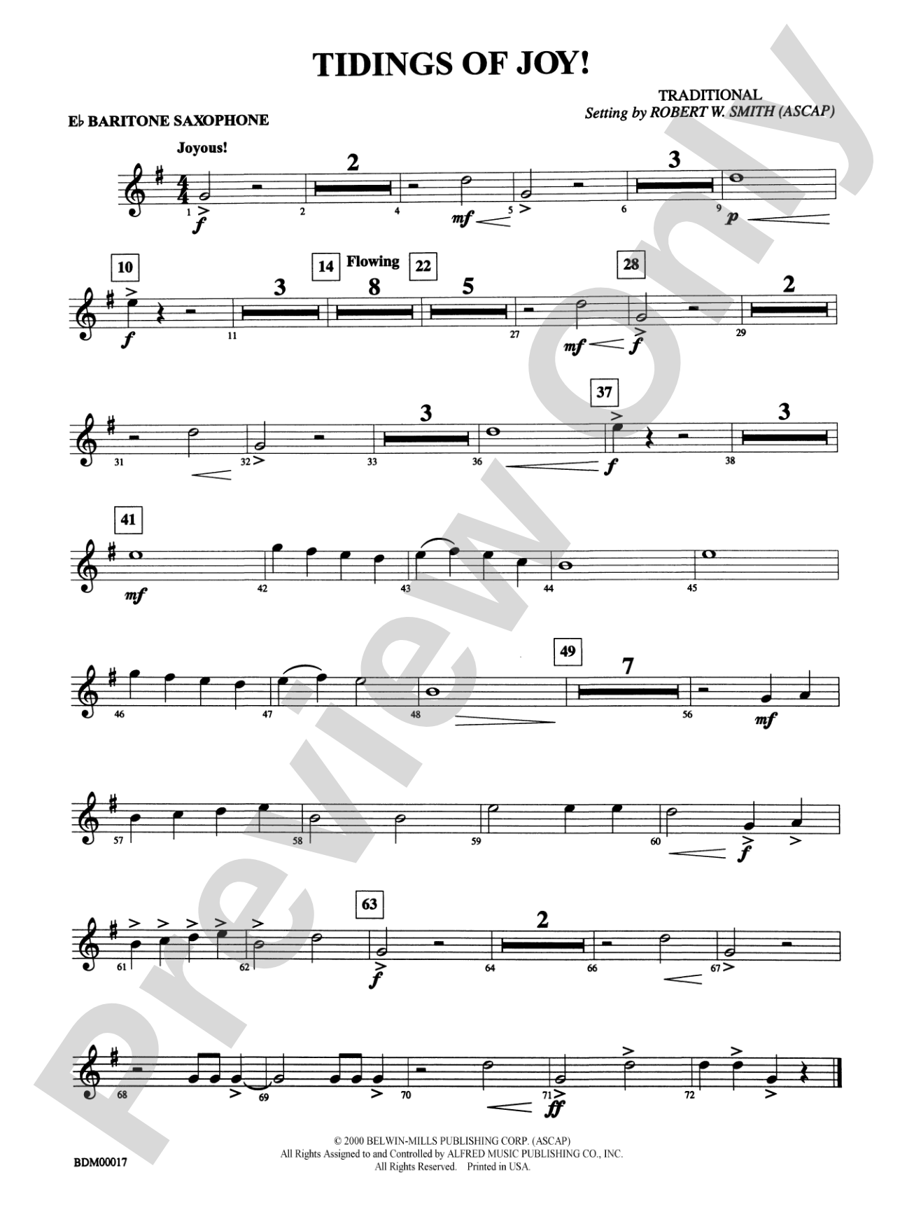 Tidings of Joy!: E-flat Baritone Saxophone