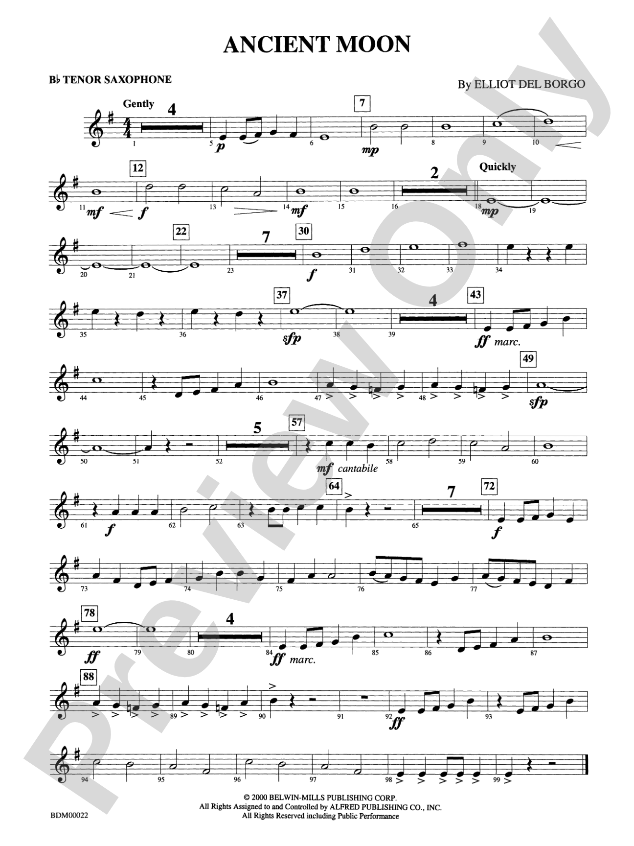 Ancient Moon: B-flat Tenor Saxophone