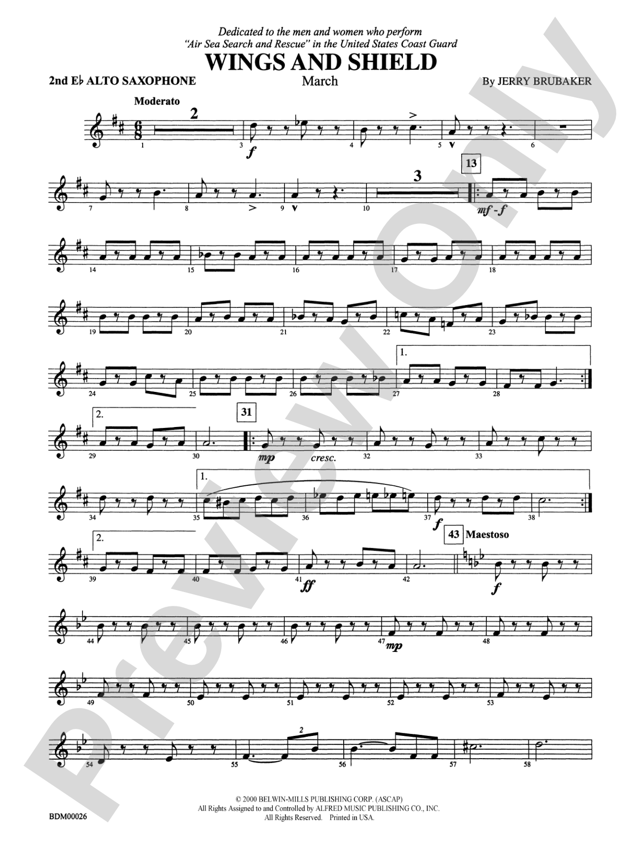 Wings and Shield: 2nd E-flat Alto Saxophone
