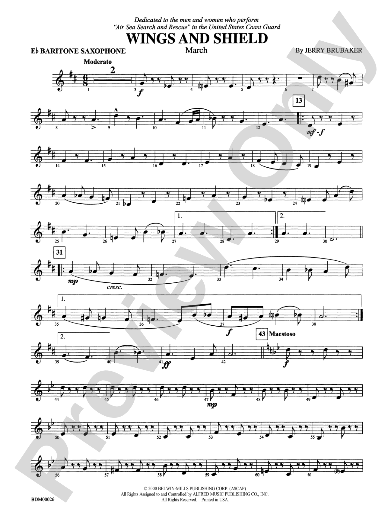 Wings and Shield: E-flat Baritone Saxophone