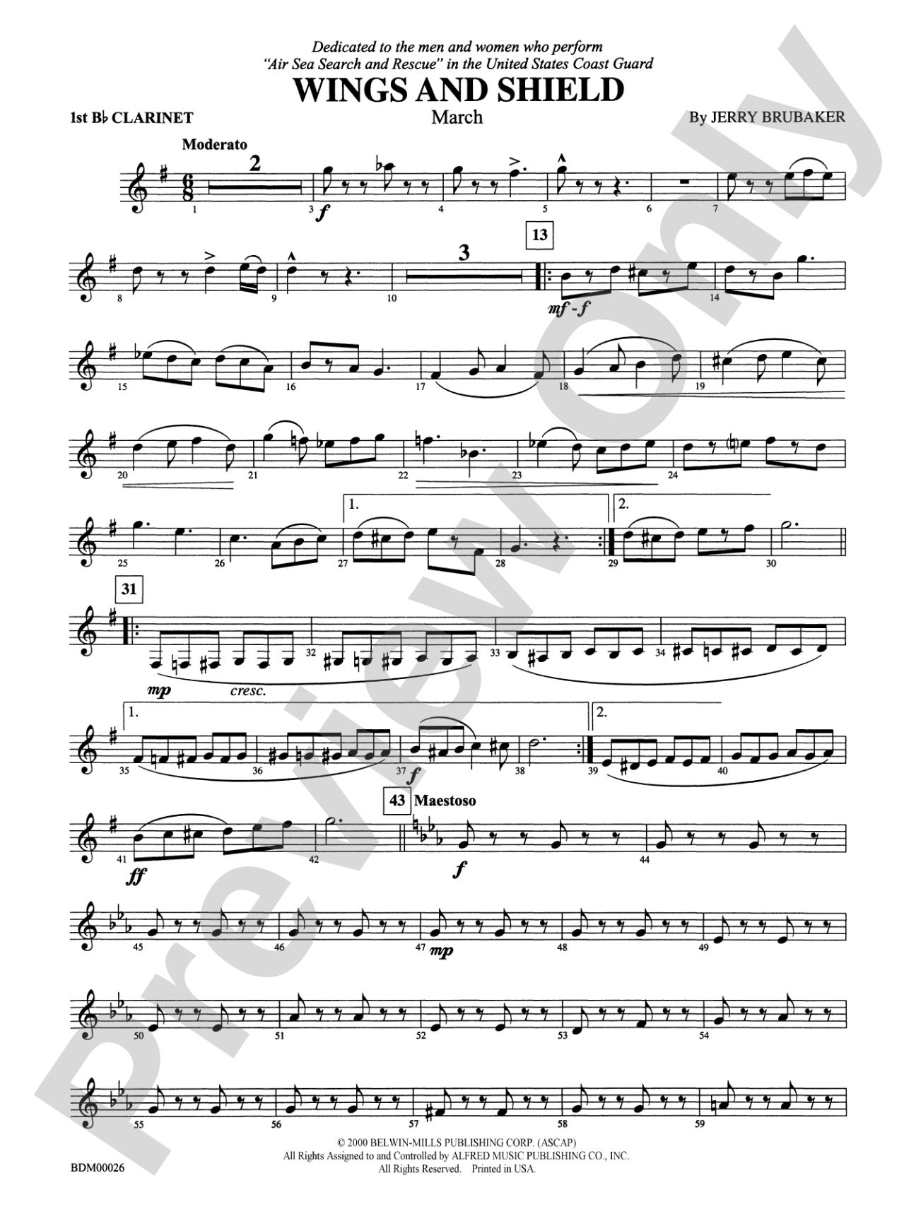 Wings and Shield: 1st B-flat Clarinet