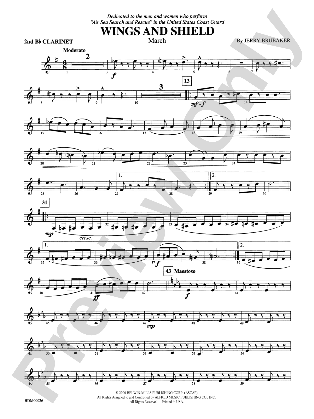 Wings and Shield: 2nd B-flat Clarinet