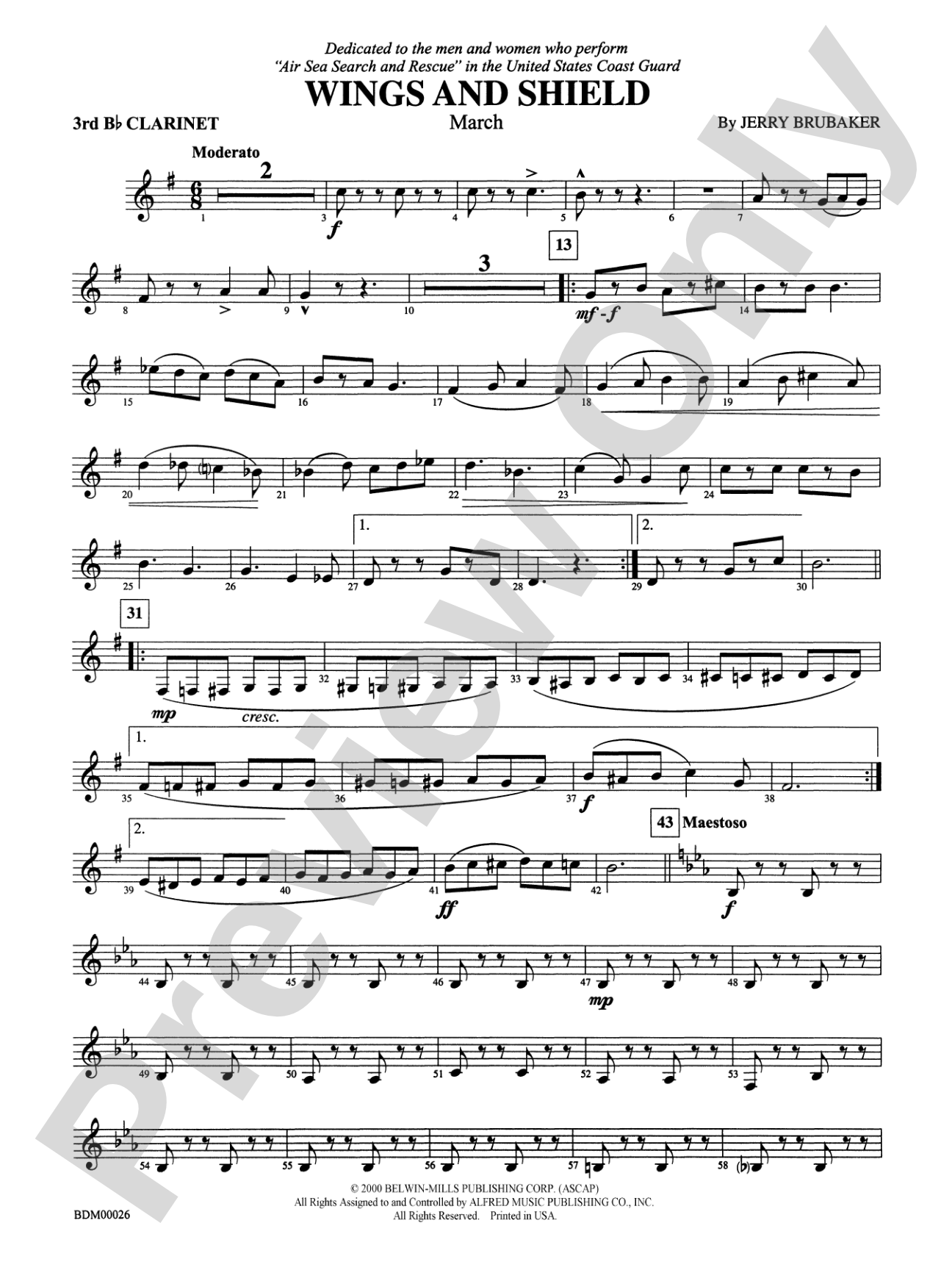 Wings and Shield: 3rd B-flat Clarinet