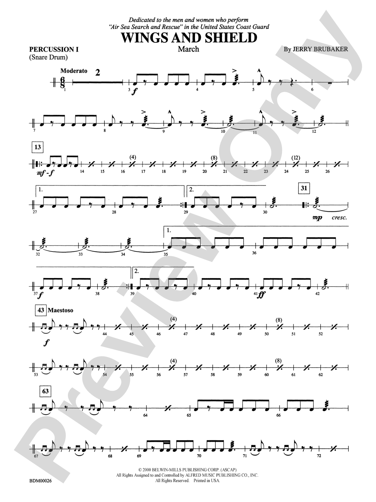 Wings and Shield: 1st Percussion