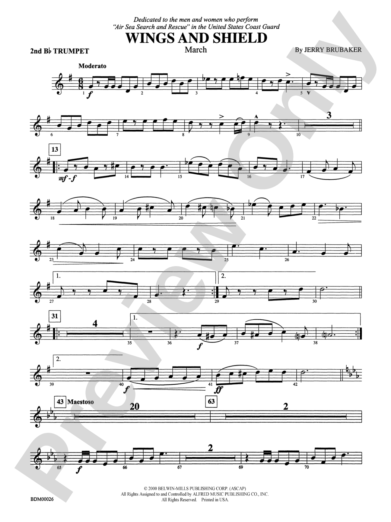 Wings and Shield: 2nd B-flat Trumpet