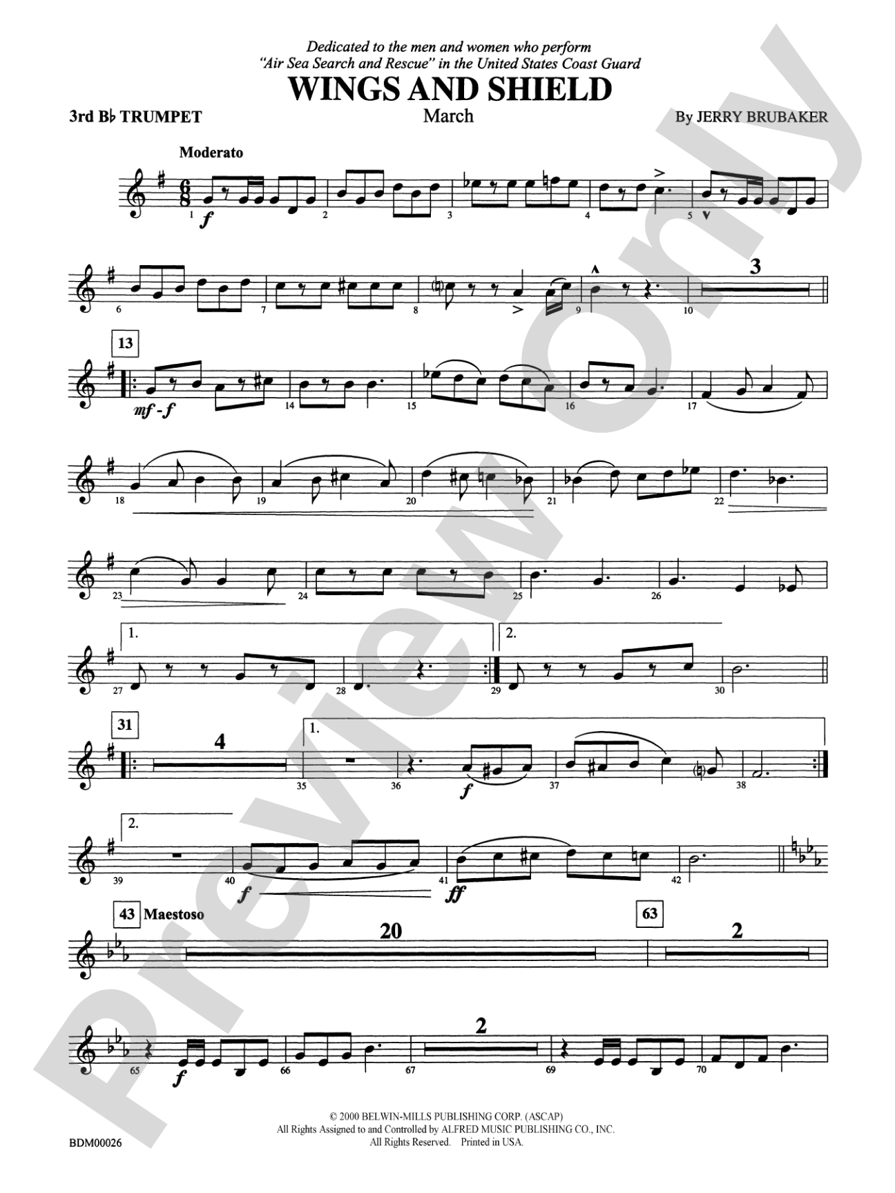 Wings and Shield: 3rd B-flat Trumpet