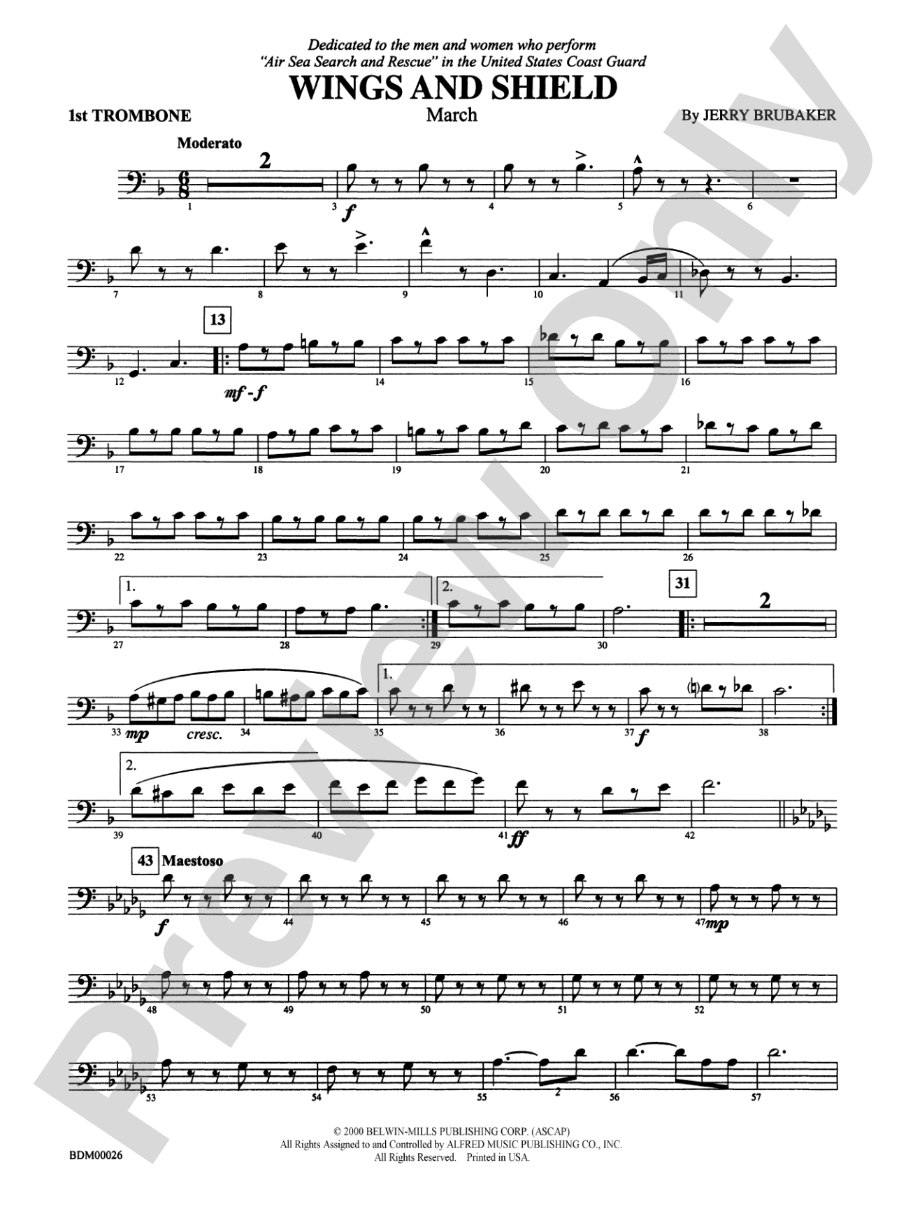 Wings and Shield: 1st Trombone