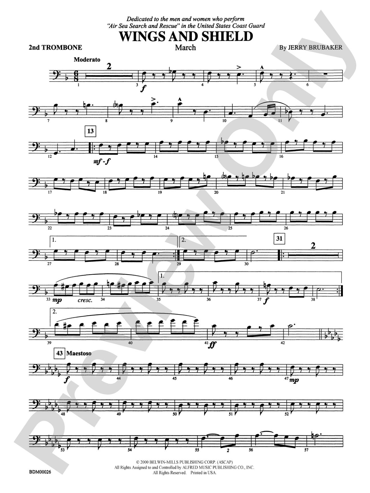 Wings and Shield: 2nd Trombone