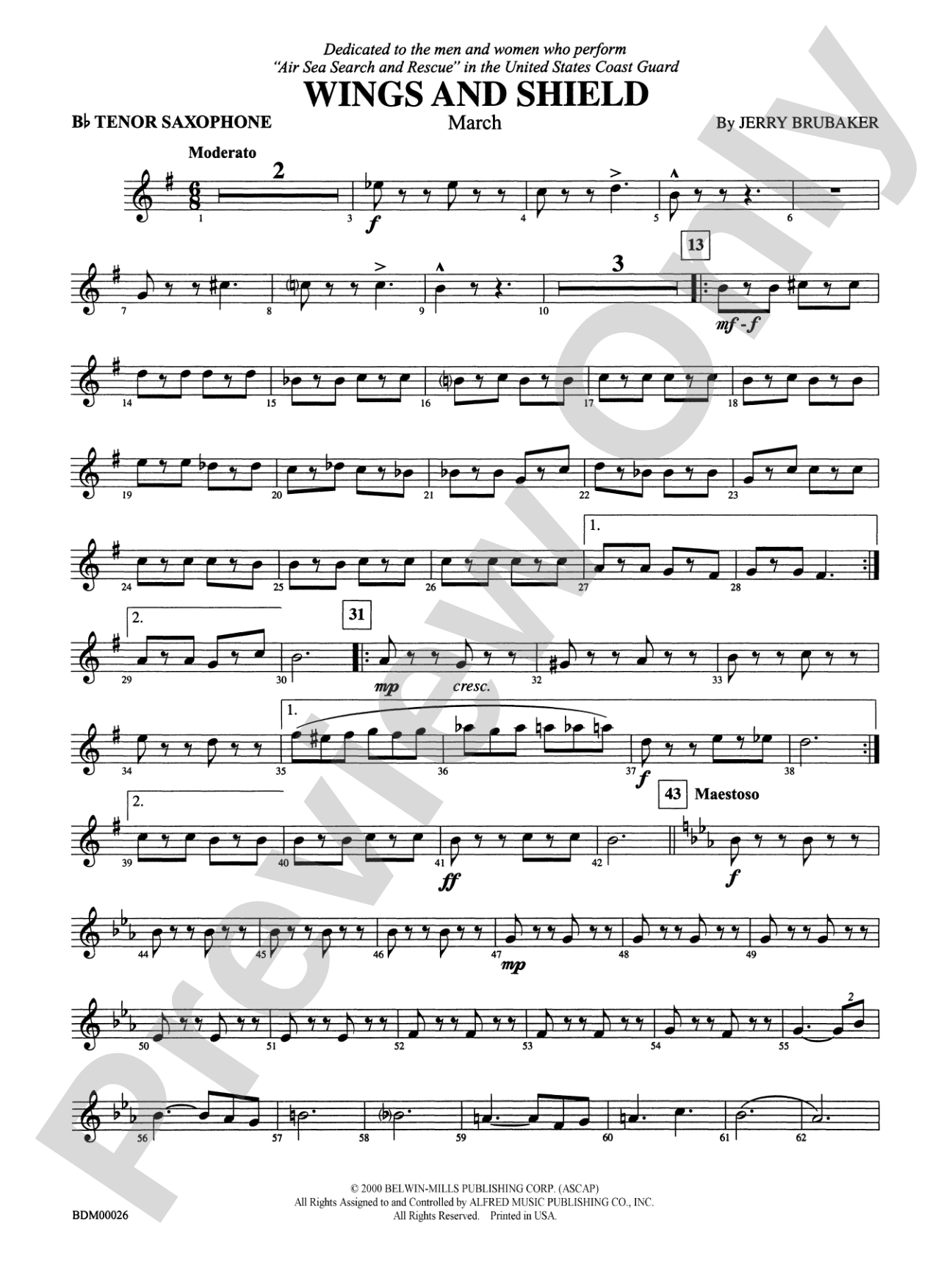 Wings and Shield: B-flat Tenor Saxophone