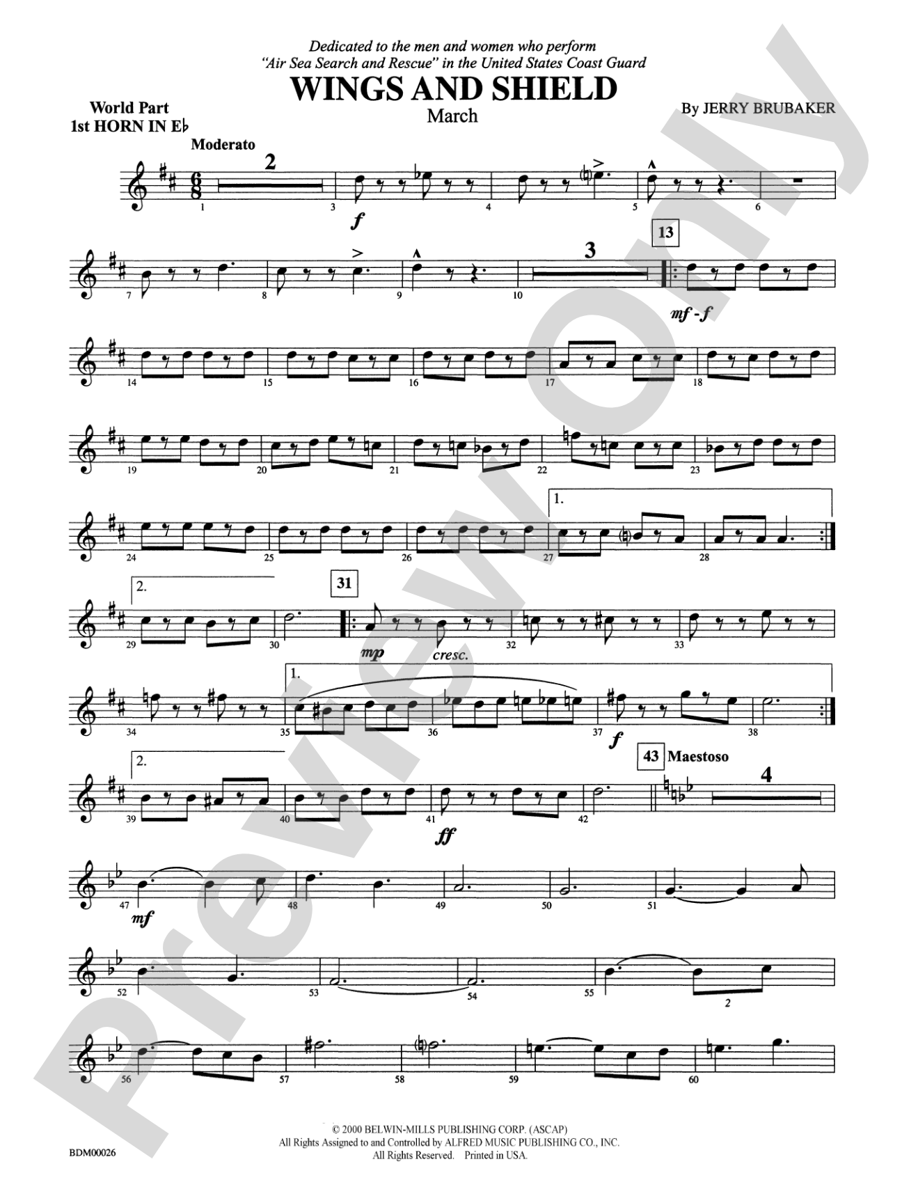 Wings and Shield: (wp) 1st Horn in E-flat