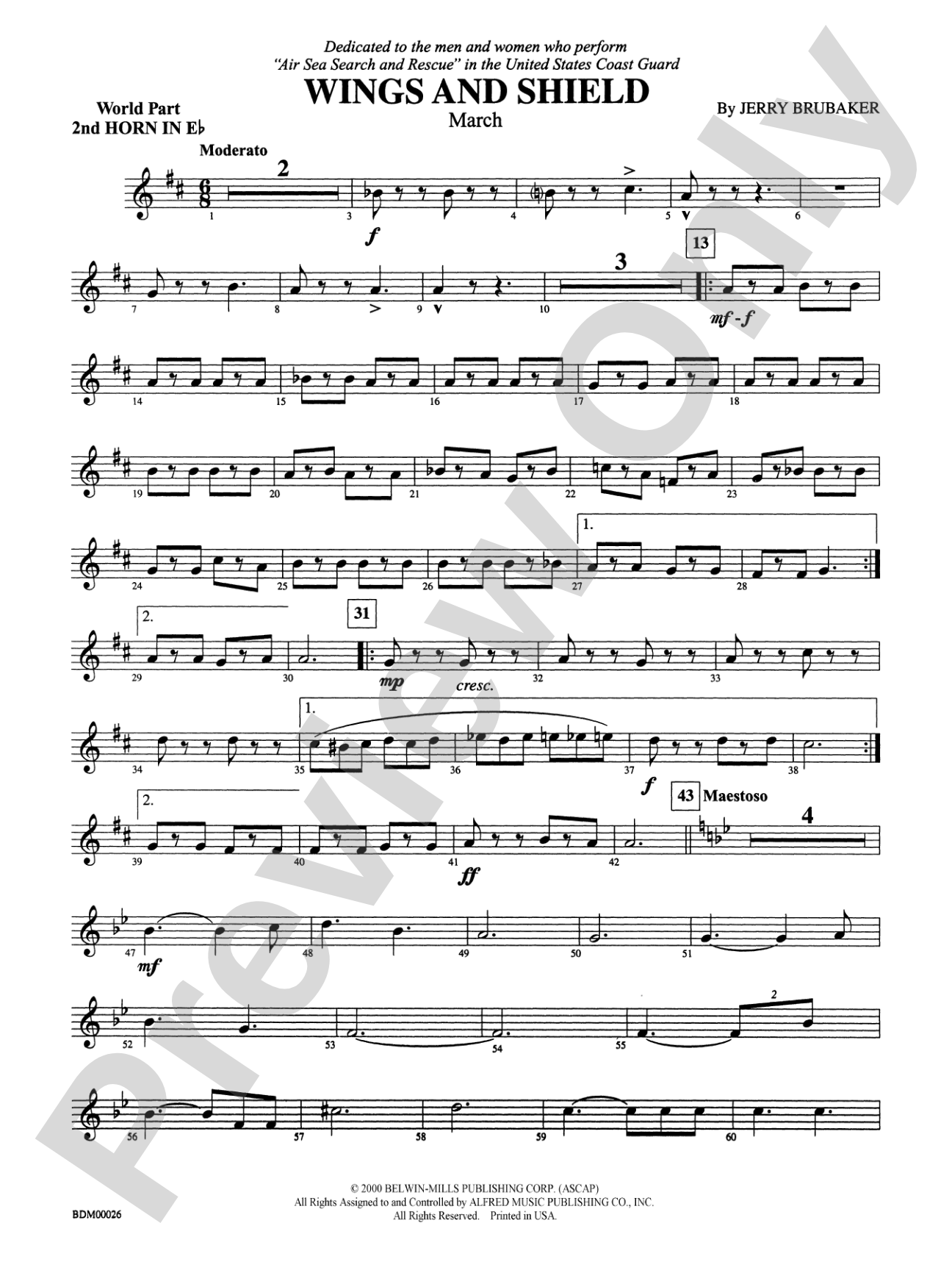 Wings and Shield: (wp) 2nd Horn in E-flat