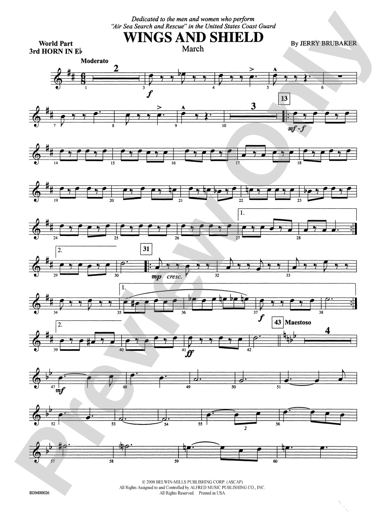 Wings and Shield: (wp) 3rd Horn in E-flat