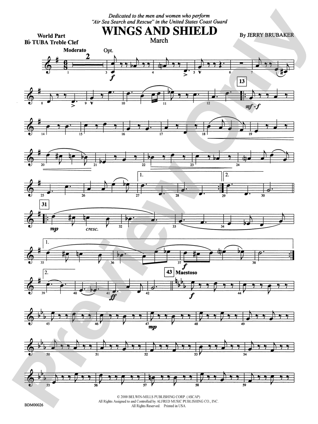Wings and Shield: (wp) B-flat Tuba T.C.