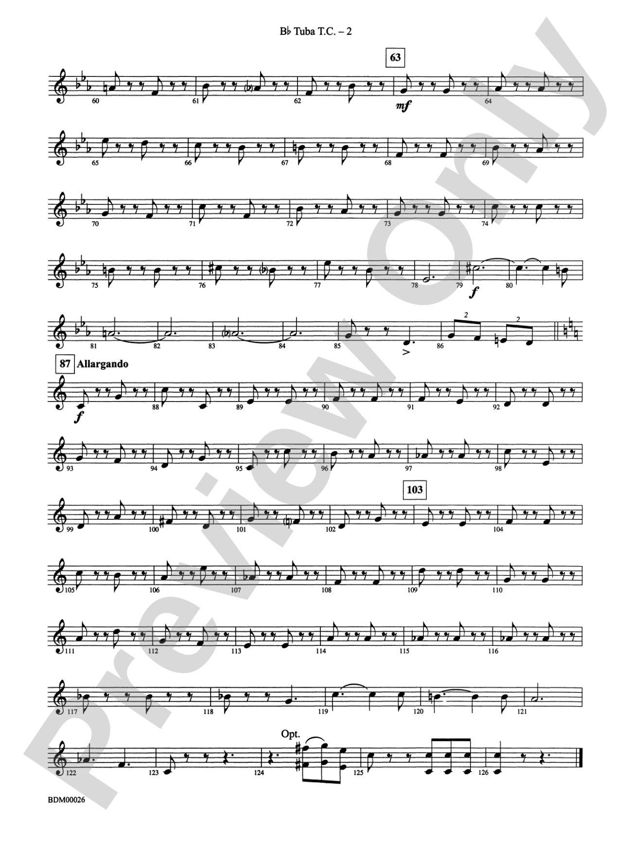 Wings and Shield: (wp) B-flat Tuba T.C.